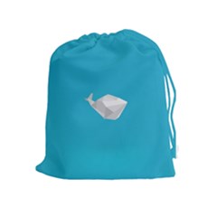 Animals Whale Blue Origami Water Sea Beach Drawstring Pouches (extra Large)