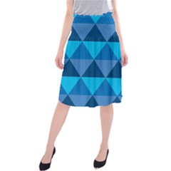 Geometric Chevron Blue Triangle Midi Beach Skirt