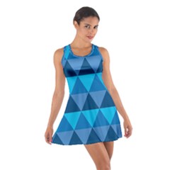 Geometric Chevron Blue Triangle Cotton Racerback Dress