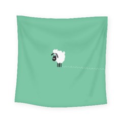 Goat Sheep Green White Animals Square Tapestry (small)