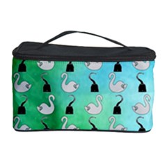 Goose Swan Hook Blue Green Cosmetic Storage Case by Alisyart