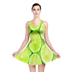 Green Lemon Slices Fruite Reversible Skater Dress by Alisyart