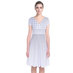 Halftone Simple Dalmatians Black Circle Short Sleeve Front Wrap Dress by Alisyart