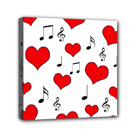 Love Song Pattern Mini Canvas 6  X 6  by Valentinaart