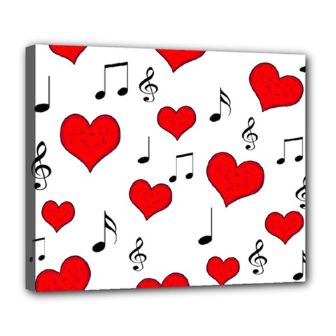 Love Song Pattern Deluxe Canvas 24  X 20   by Valentinaart