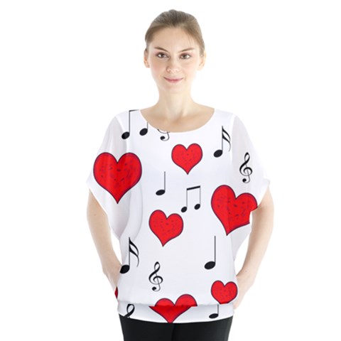 Love Song Pattern Blouse by Valentinaart