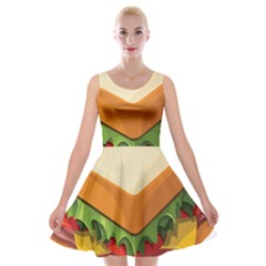 Sandwich Breat Chees Velvet Skater Dress by Alisyart