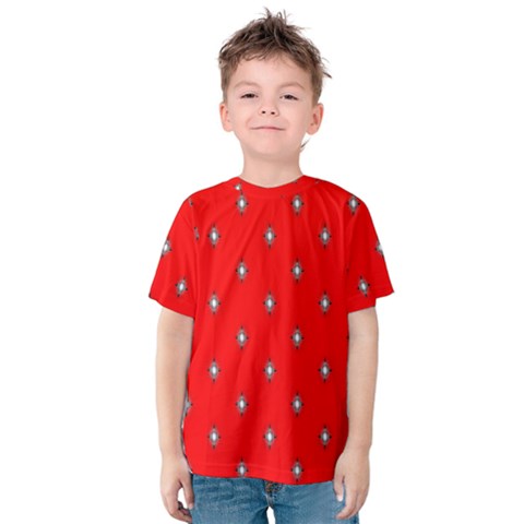 Simple Red Star Light Flower Floral Kids  Cotton Tee by Alisyart