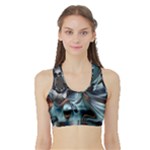 Light Color Floral Grey Sports Bra with Border