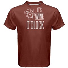 Red It s Wine O Clock  Men s Cotton Tee by FunnySaying