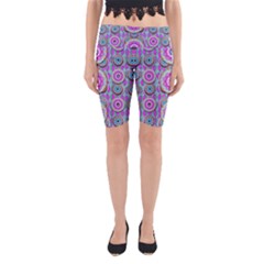 Magic Flowers From  The Paradise Of Lotus Yoga Cropped Leggings by pepitasart