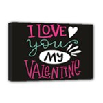  I Love You My Valentine / Our Two Hearts Pattern (black) Deluxe Canvas 18  x 12  