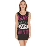  I Love You My Valentine / Our Two Hearts Pattern (black) Sleeveless Bodycon Dress