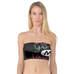  I Love You My Valentine / Our Two Hearts Pattern (black) Bandeau Top