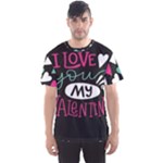 I Love You My Valentine / Our Two Hearts Pattern (black) Men s Sport Mesh Tee