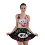  I Love You My Valentine / Our Two Hearts Pattern (black) Mini Skirt