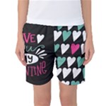  I Love You My Valentine / Our Two Hearts Pattern (black) Women s Basketball Shorts