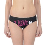 I Love You My Valentine / Our Two Hearts Pattern (black) Hipster Bikini Bottoms