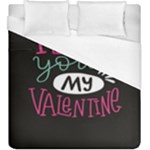  I Love You My Valentine / Our Two Hearts Pattern (black) Duvet Cover (King Size)