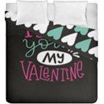  I Love You My Valentine / Our Two Hearts Pattern (black) Duvet Cover Double Side (King Size)