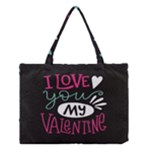  I Love You My Valentine / Our Two Hearts Pattern (black) Medium Tote Bag