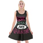  I Love You My Valentine / Our Two Hearts Pattern (black) Reversible Velvet Sleeveless Dress
