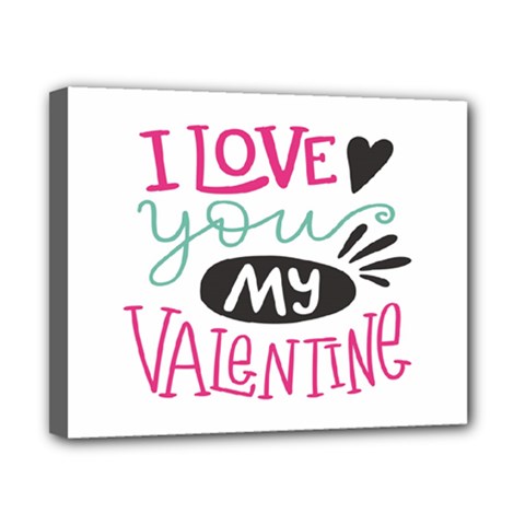 I Love You My Valentine / Our Two Hearts Pattern (white) Canvas 10  X 8  by FashionFling