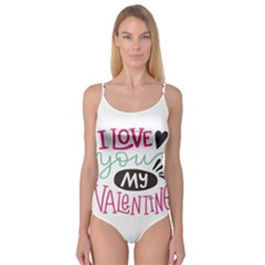 I Love You My Valentine / Our Two Hearts Pattern (white) Camisole Leotard 
