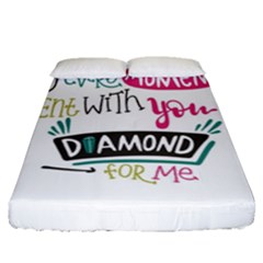 My Every Moment Spent With You Is Diamond To Me / Diamonds Hearts Lips Pattern (white) Fitted Sheet (queen Size)