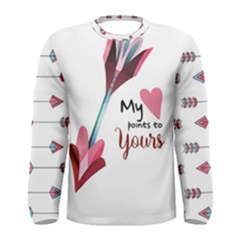 My Heart Points To Yours / Pink And Blue Cupid s Arrows (white) Men s Long Sleeve Tee
