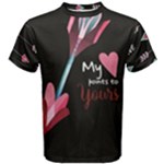 My Heart Points To Yours / Pink and Blue Cupid s Arrows (black) Men s Cotton Tee