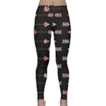 My Heart Points To Yours / Pink and Blue Cupid s Arrows (black) Classic Yoga Leggings