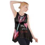 My Heart Points To Yours / Pink and Blue Cupid s Arrows (black) Side Drop Tank Tunic