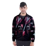My Heart Points To Yours / Pink and Blue Cupid s Arrows (black) Wind Breaker (Men)