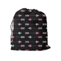 My Heart Points To Yours / Pink and Blue Cupid s Arrows (black) Drawstring Pouches (Extra Large) View2