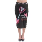My Heart Points To Yours / Pink and Blue Cupid s Arrows (black) Midi Pencil Skirt