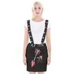 My Heart Points To Yours / Pink and Blue Cupid s Arrows (black) Suspender Skirt
