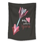 My Heart Points To Yours / Pink and Blue Cupid s Arrows (black) Medium Tapestry