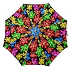 Colourful Snowflake Wallpaper Pattern Straight Umbrellas by Nexatart