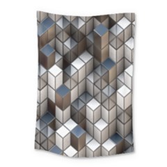 Cube Design Background Modern Small Tapestry by Nexatart