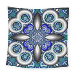 Fractal Cathedral Pattern Mosaic Square Tapestry (large) by Nexatart