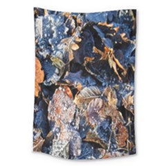 Frost Leaves Winter Park Morning Large Tapestry by Nexatart