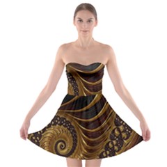 Fractal Spiral Endless Mathematics Strapless Bra Top Dress by Nexatart