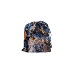 Frost Leaves Winter Park Morning Drawstring Pouches (xs)  by Nexatart