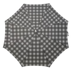 Gray Plaid Pattern Straight Umbrellas by Valentinaart