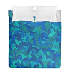 Blue Autumn Duvet Cover Double Side (full/ Double Size) by Valentinaart