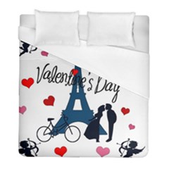 Valentine s Day - Paris Duvet Cover (full/ Double Size) by Valentinaart