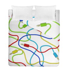 Colorful Audio Cables Duvet Cover Double Side (full/ Double Size) by Valentinaart