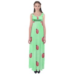 Ladybug Pattern Empire Waist Maxi Dress by Nexatart