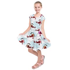 Airplanes Pattern Kids  Short Sleeve Dress by Valentinaart